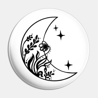 Moon Flower Art T-Shirt Pin