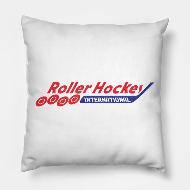 Defunct Roller Hockey International League Pillow by Defunctland