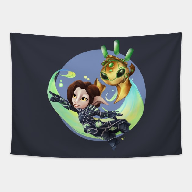 Taimi n Jade Bot Tapestry by Phreephur