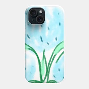 Blue watercolor abstract loose floral art Phone Case