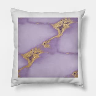 Massimo violet marble - gold Pillow