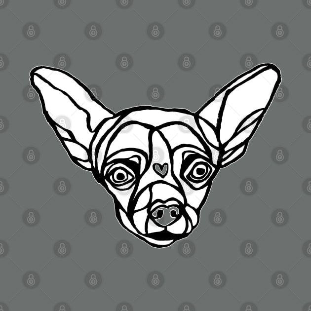 Small Dog, Lineart Black and White, Outline Chihuahua, Little Dog by badlydrawnbabe