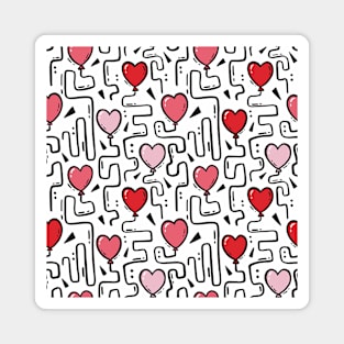 Love Maze - Heart Balloon Pattern Magnet