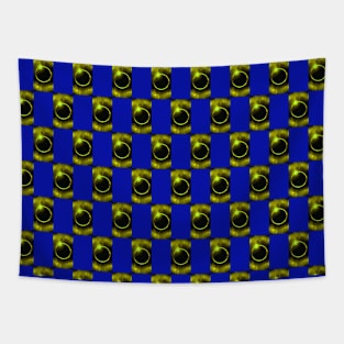 Yellow Solar Eclipse Pattern Tapestry