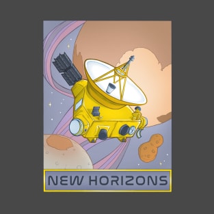 New Horizons Pluto Planet Space Probe Illustration T-Shirt