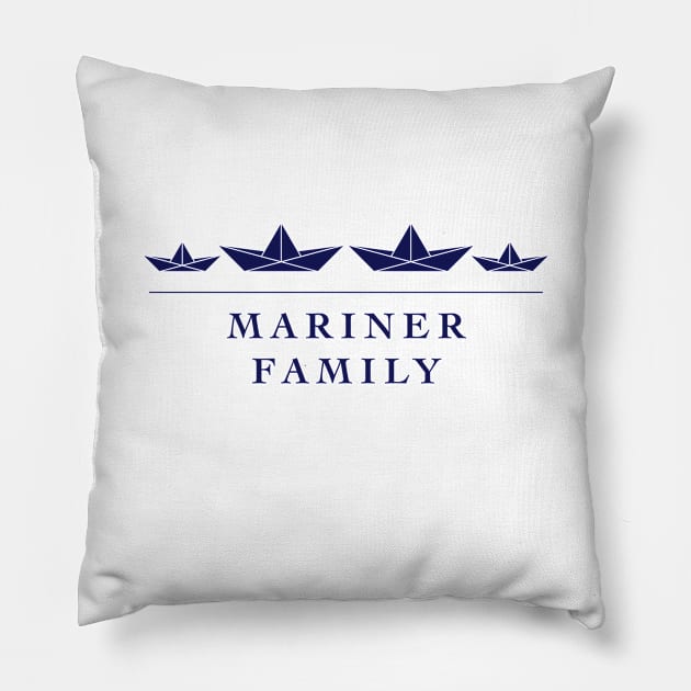 Mariner Family (Seafarer / Paper Boat / Paper Ship / Navy) Pillow by MrFaulbaum