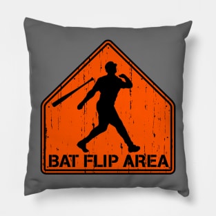 Funny Baseball Hitting Home Run Dinger Bat Flip Area Pillow