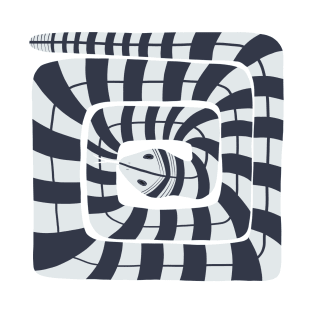 Abstract Blue Striped Snake T-Shirt