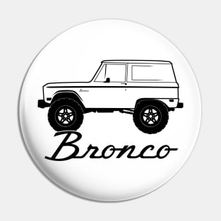 1966-1977 Ford Bronco Side, w Tires, Black Print Pin