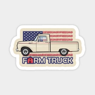 white Farm Truck Magnet