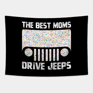 The Best Moms Drive Jeeps Cute Flower Jeeps Women Jeeps Vintage Design for Jeep Lovers Tapestry