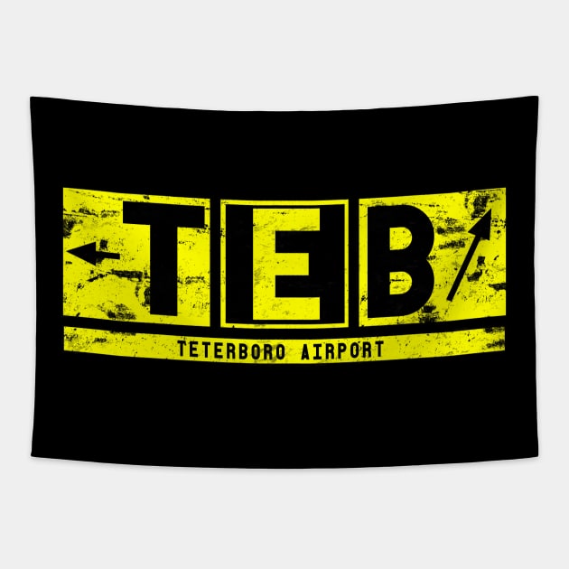 TEB Teterboro Airport Code Taxiway Sign Tapestry by DesignedForFlight