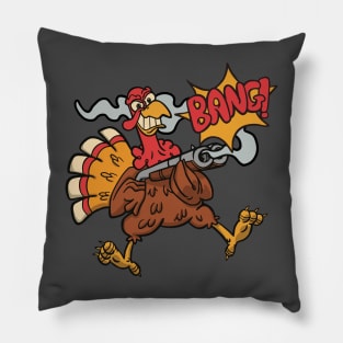 Turkey's Revenge Funny Thanksgiving Holiday Pillow