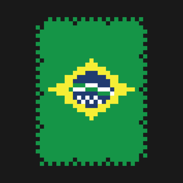 Flag of Brazil - Post Stamp - Pixels by outofthepixel