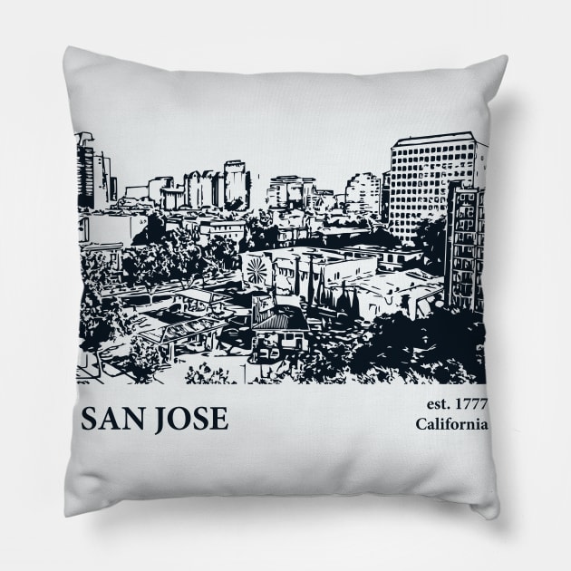 San Jose - California Pillow by Lakeric