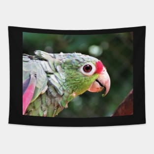 Green Parrot Photography Tapestry