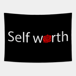 Self worth artistic text design Tapestry