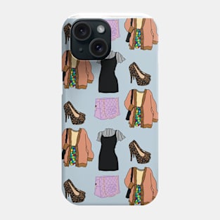 Blue Fashion Print by Courtney Graben Phone Case