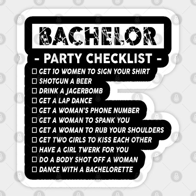 Dura Jonah Bachelor Party Checklist Getting Married - Bachelor Party ...