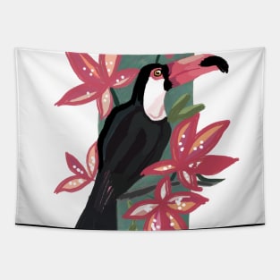 Pink Toucan bird Tapestry