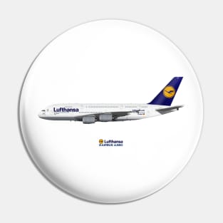 Illustration of Lufthansa Airbus A380 Pin