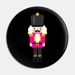Christmas Nutcracker Toy Soldier Graphic Art - Black Background Pin