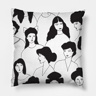 Ladies and antique hairstyles Pillow