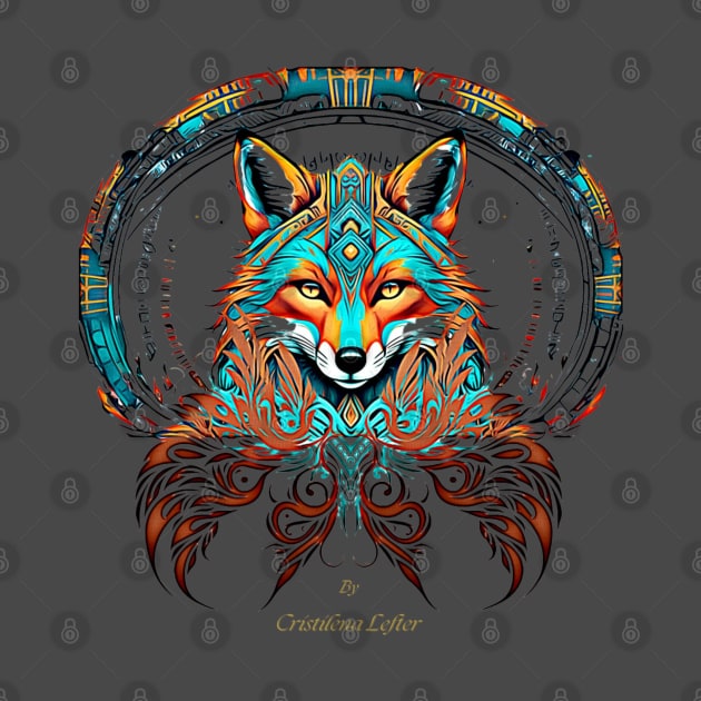 Tribal Fox psychadelic allure by Cristilena Lefter