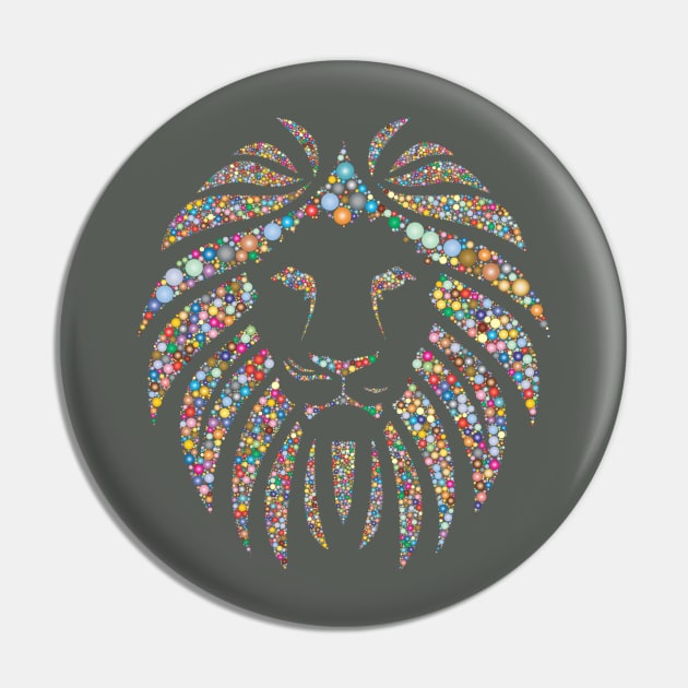 The colorful king of lion Pin by DrDesign