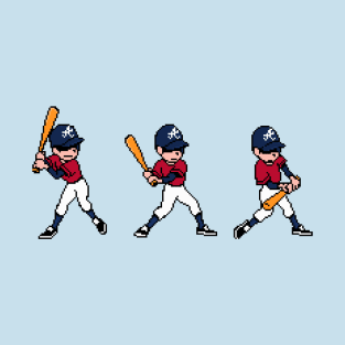 8-Bit Baseball Batter- Atlanta T-Shirt