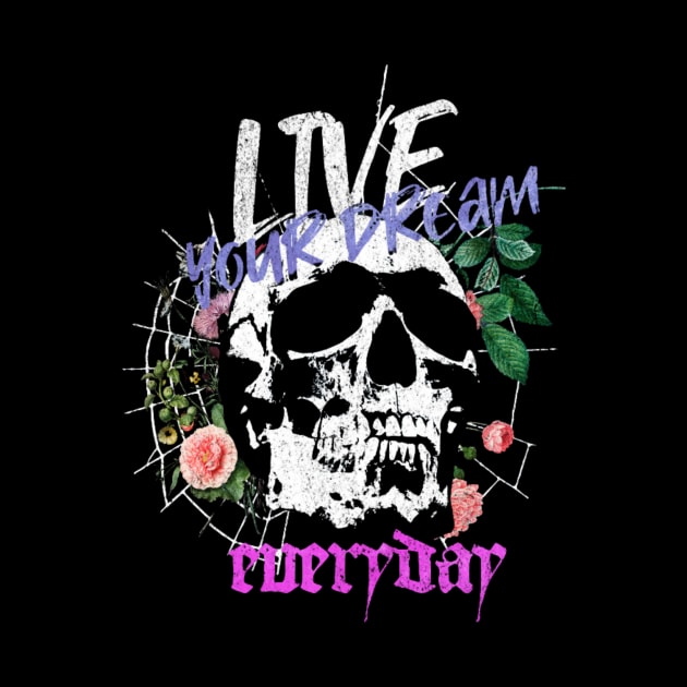 Preppy skeleton live your dream by Novaldesign