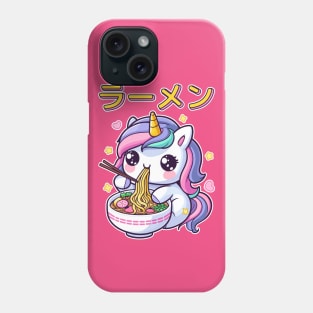 Kawaii Unicorn Eating Ramen Noodles Japanese Food Lover Phone Case