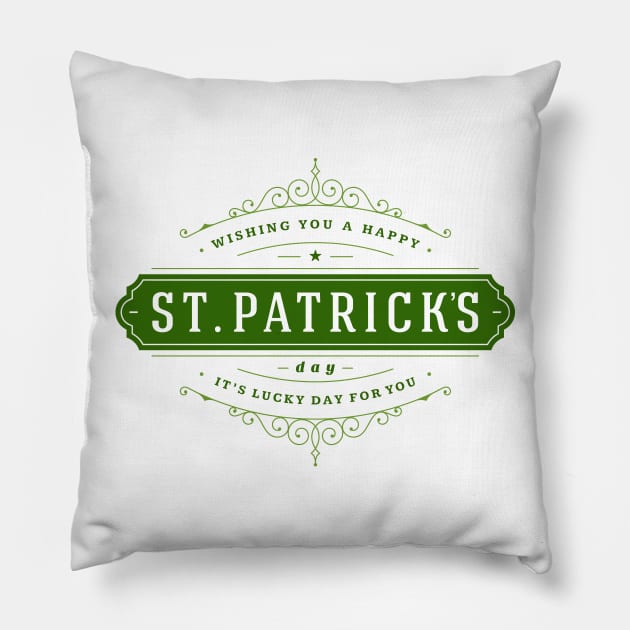 St. Patrick's Day Lucky Day for You Pillow by CoffeeandTeas