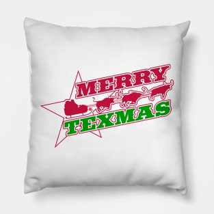 Merry Texmas - Flying Longhorns Pillow