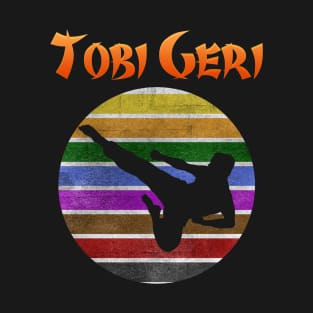 Karate Tobi Geri Vintage Retro Sunset T-Shirt