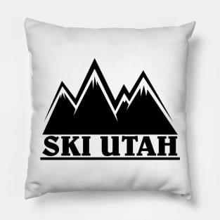 Ski Utah Mountain Outline Pillow