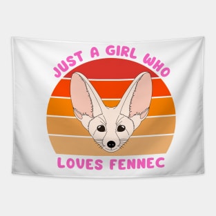 Vintage Just a girl who loves fennec Tapestry