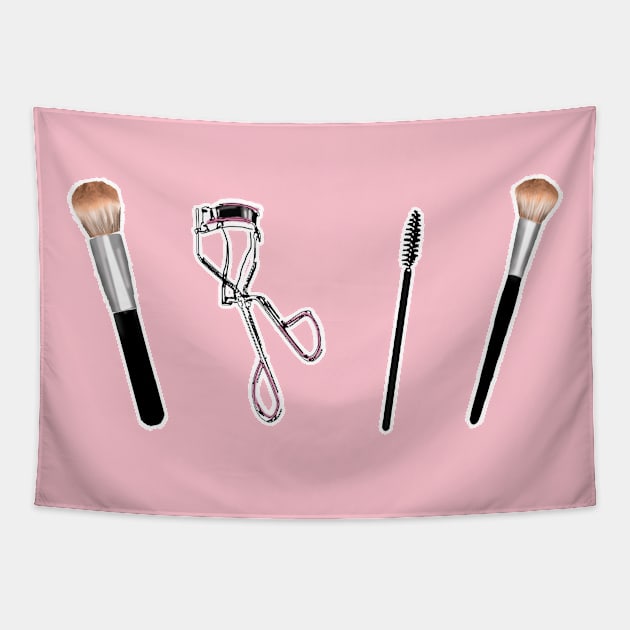 makeup stuff Tapestry by basiaradkowska