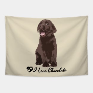 Chocolate Labrador Lab Dog Breed Art I Love Chocolate Tapestry