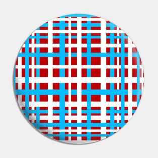 Interlocking Stripes White Red Light Blue Pin