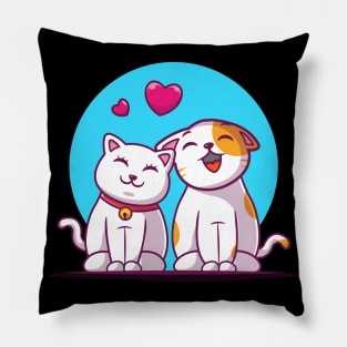 Couple of cat cartoon Pillow