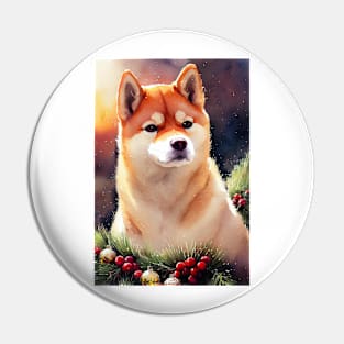 Watercolor shiba inu Pin