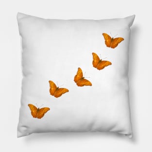 Beautiful butterflies on a textured white background Pillow