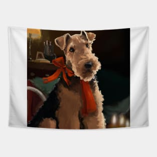 Cute Airedale Terrier Drawing Tapestry