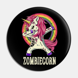 Zombiecorn Zombie Dabbing Unicorn Halloween Costume Pin