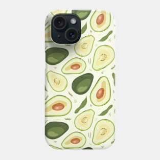 Avocado face mask, avocado pattern masks, vegan mask, vegan green mask, go vegan, avocado watercolor, avocado lover gift, vegetarian Phone Case