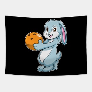 Rabbit at Bowling with Bowling ball Tapestry