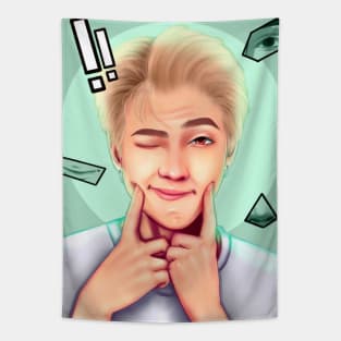 BTS namjoon, RM, Rapmon, Rapmonster, singer, k-pop, pop, dancer, band, group, kawaii, pop art, artists, digital, painting, music, Tapestry