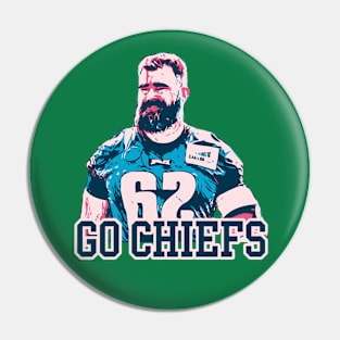 Go Chiefs // Jason Kelce Retro Fan Art Pin