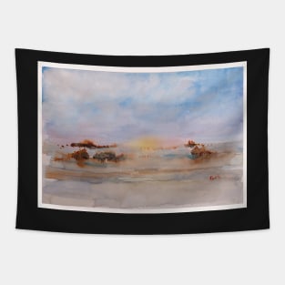 Mangrove Beach Misty Morning - Watercolour Tapestry